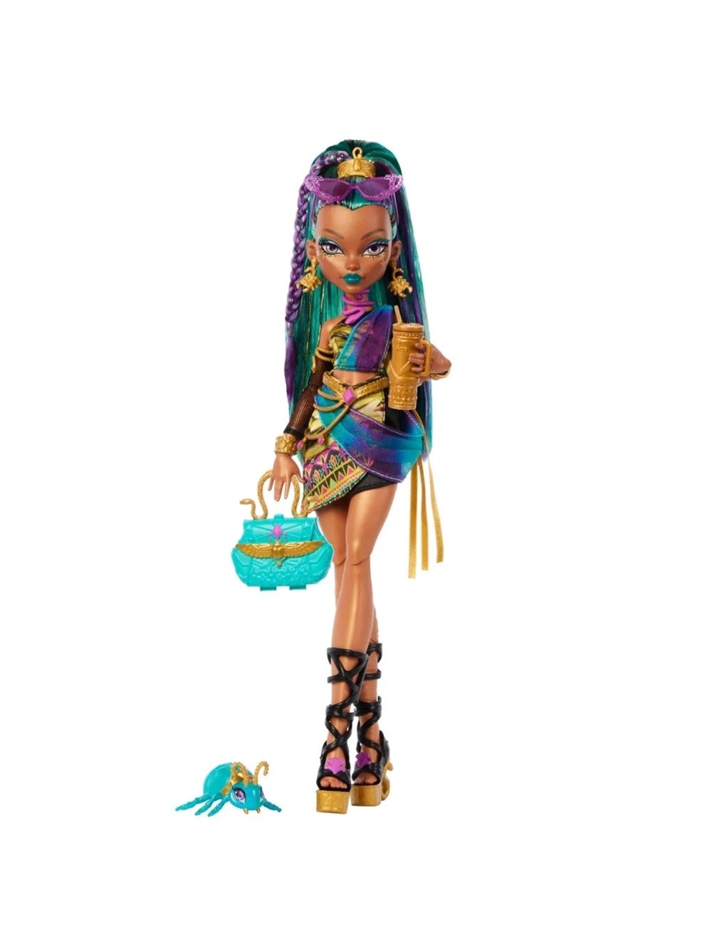 Monster High Cleo de Nile Doll - Teal, Purple & Gold